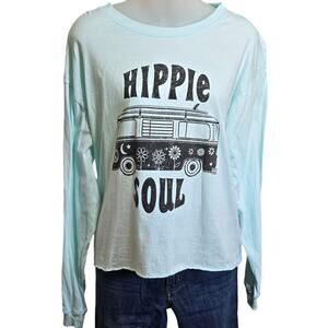 Southern Spirit Womens Retro Shirt Large Hippie Soul VW Bus Blue 100% Cotton